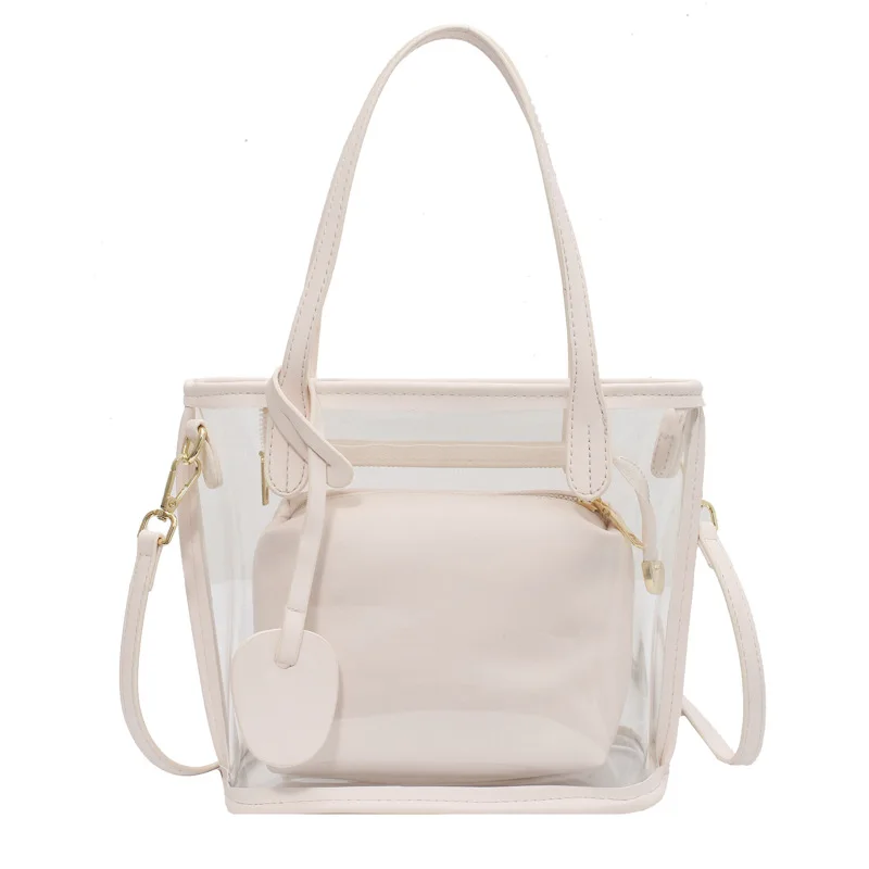 

2021 New Arrivals Women's Shoulder Bags For Female PVC Transparent Exterior Pocket Composite Bag Design Fashion Style Girl's Bag