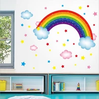 new star rainbow childrens room entrance kindergarten early education desktop decoration wall sticker