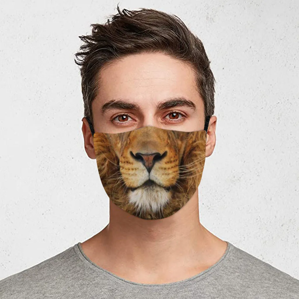 

Outdoor Cycling Animal Printed Men Face Masks PM2.5 Filter Cotton Mask Dustproof Personality 3D Face Cover Adjustable Mascarilla