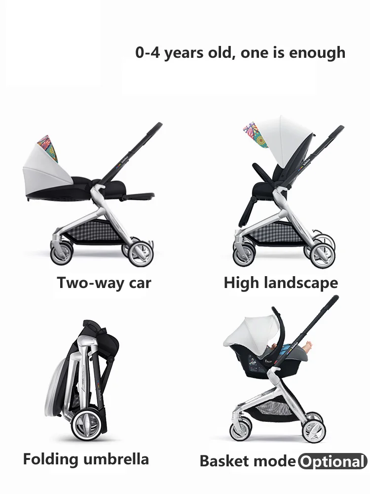 Детская коляска 0-3 лет двунаправленный светильник высокий пейзаж может сидеть на