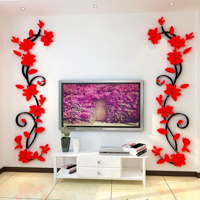 DIY 3D наклейка акриловая Хрустальная Настенная Наклейка s гостиная спальня ТВ фон