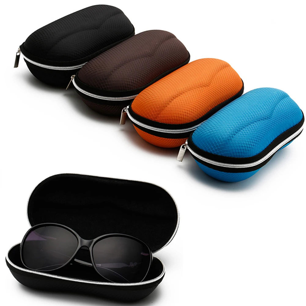 

1pc Protable Sunglasses Protector Travel Pack Pouch Glasses Case Black Zipper Box Hard Eyewear Accessories 2021 New