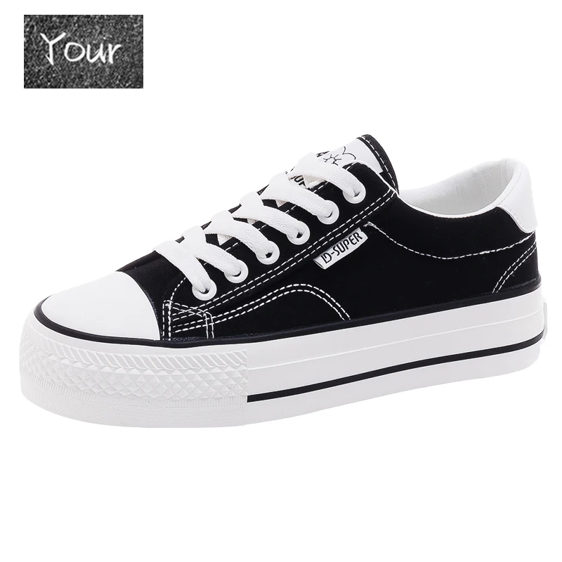 

Woman Platform Shoes New Fashion Women Shoes Casual Solid Canvas Sneakers Classic High Quality Women Casual Shoes Sneakers White