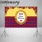 Пользовательский желтый красный цветок фотобудка Дети День рождения фон принцесса Posion яблоки фотостудия баннер