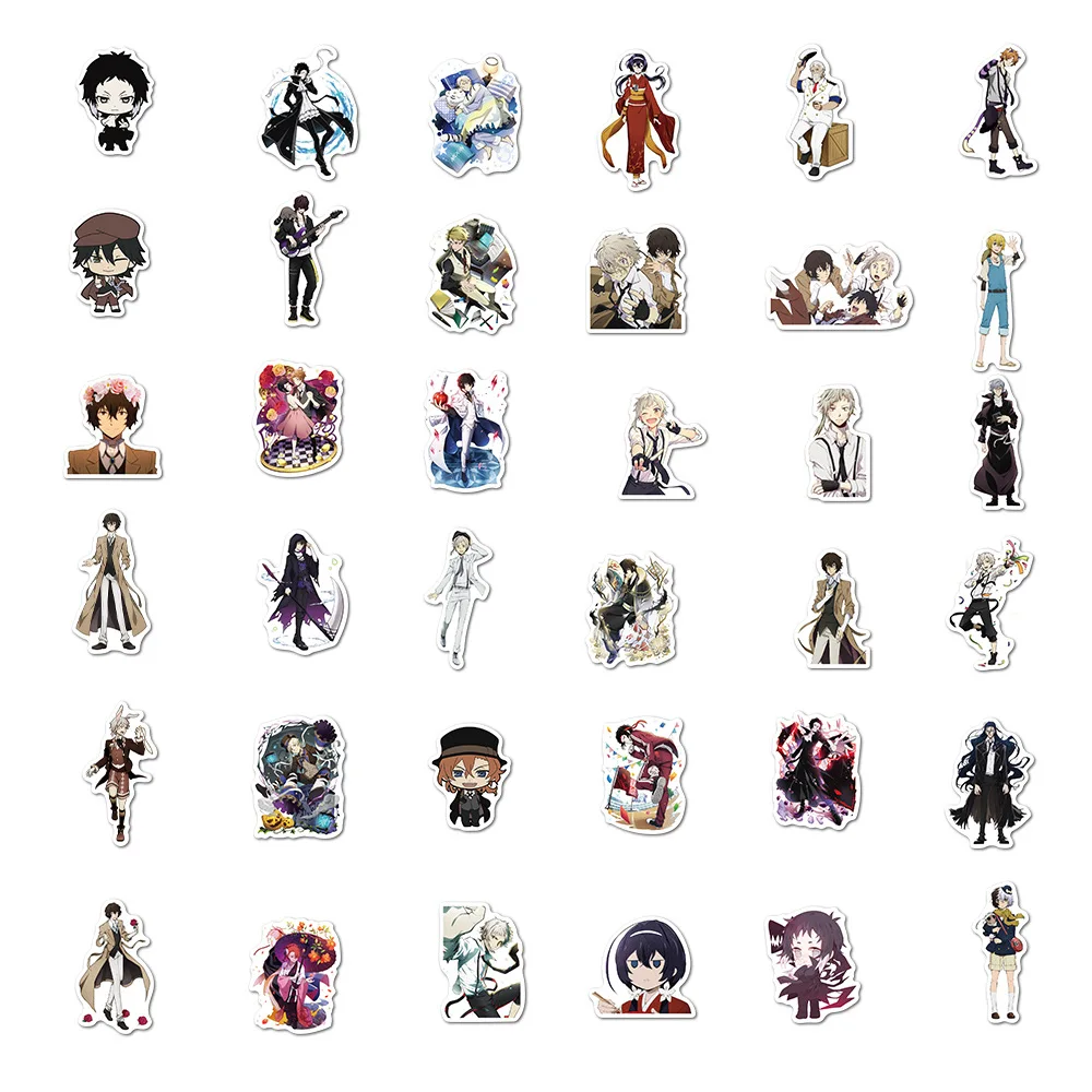

10/50/100Pcs/Lot Anime Bungou Stray Dogs Stickers Japan Decal Laptop Skateboard Suitcase Luggage Cartoon Kid Gifts Toys