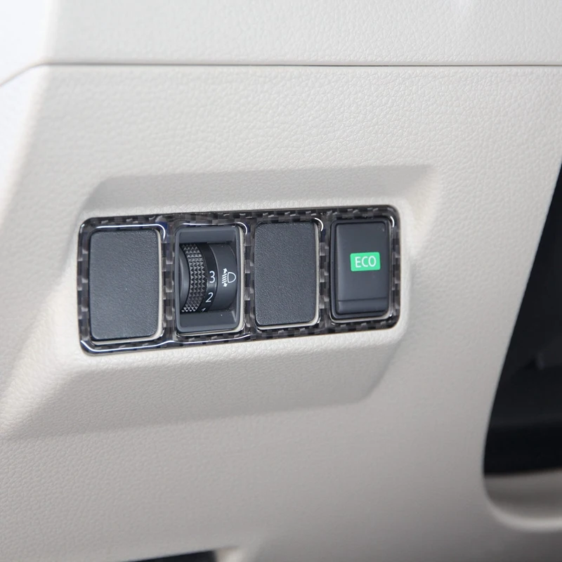 Углеродное волокно ABS крышка переключателя фары декоративные наклейки для Nissan