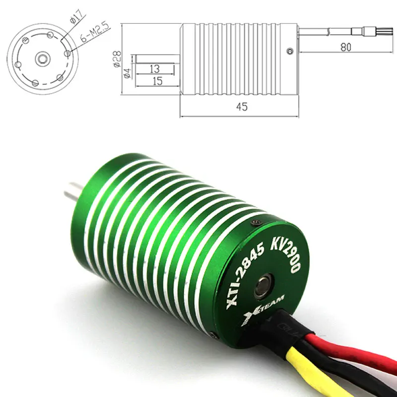 x team 2845 электромотор 40 мм водонепр