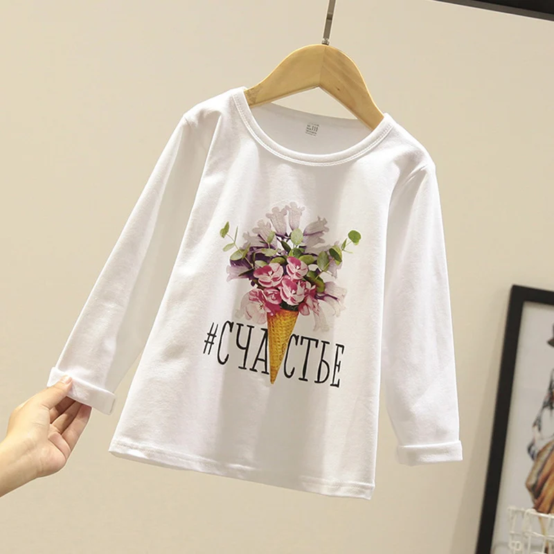 Детские футболки с рисунком для маленьких девочек и мальчиков хлопковые топы