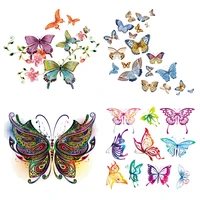 iron on transfers butterfly cute patches for clothing textile vinyl thermo stickers applique diy thermotransfer clothes stripes