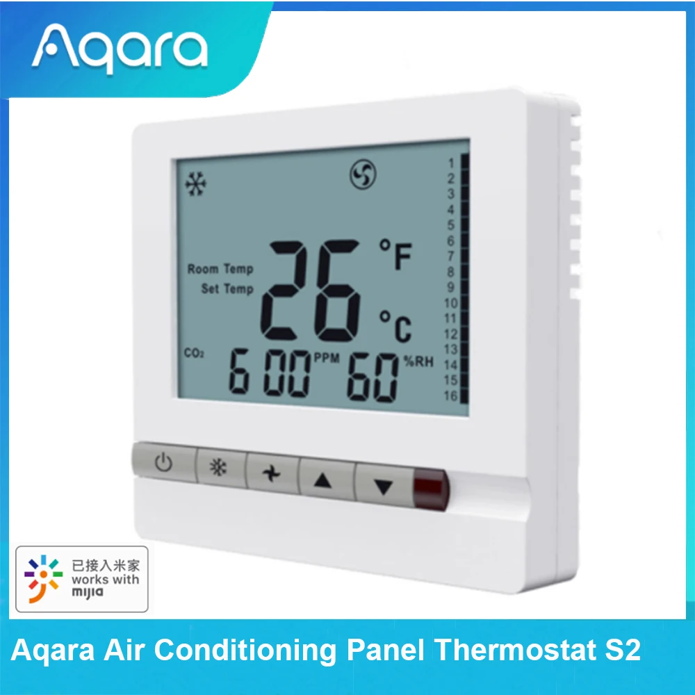 

Aqara Air Conditioning Panel Thermostat S2 Central Air Conditioning Floor Heating Controller Work Mijia APP Aqara Home APP