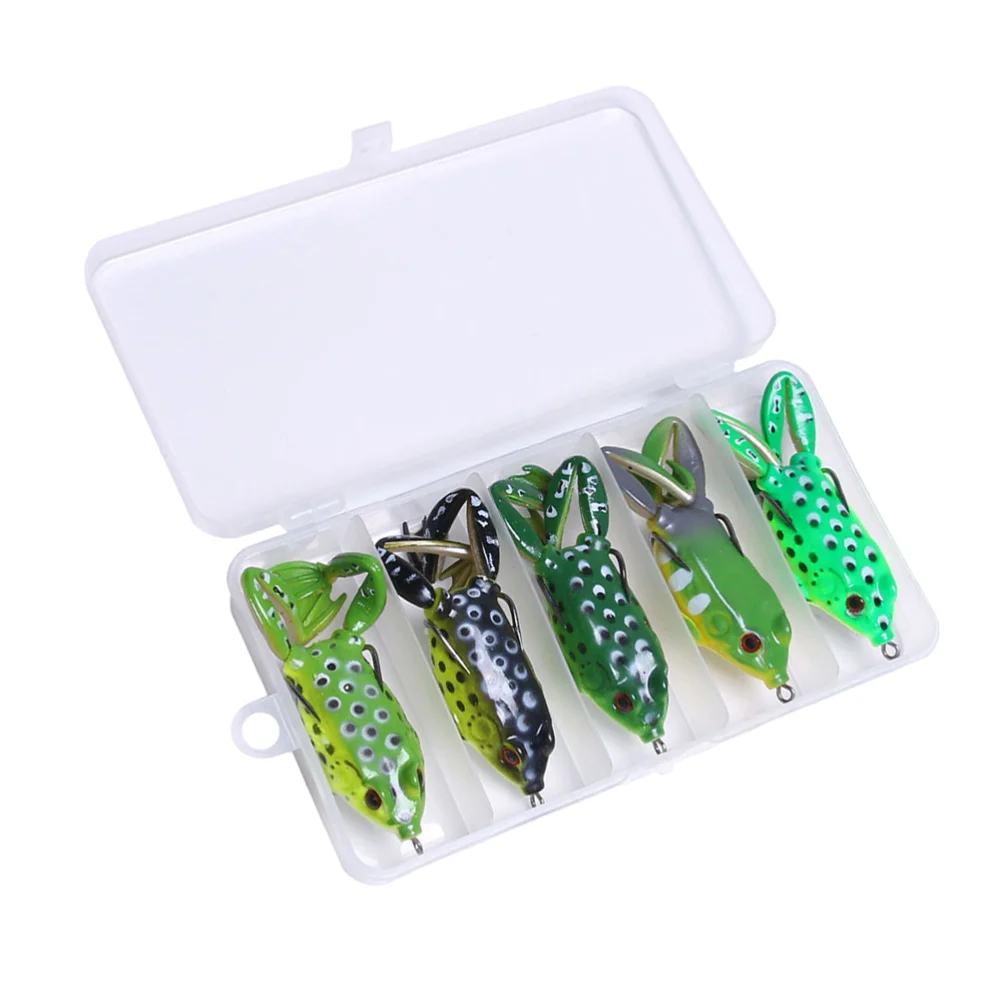 1 коробка/5 шт. бионические рыболовные приманки практичные в форме лягушки