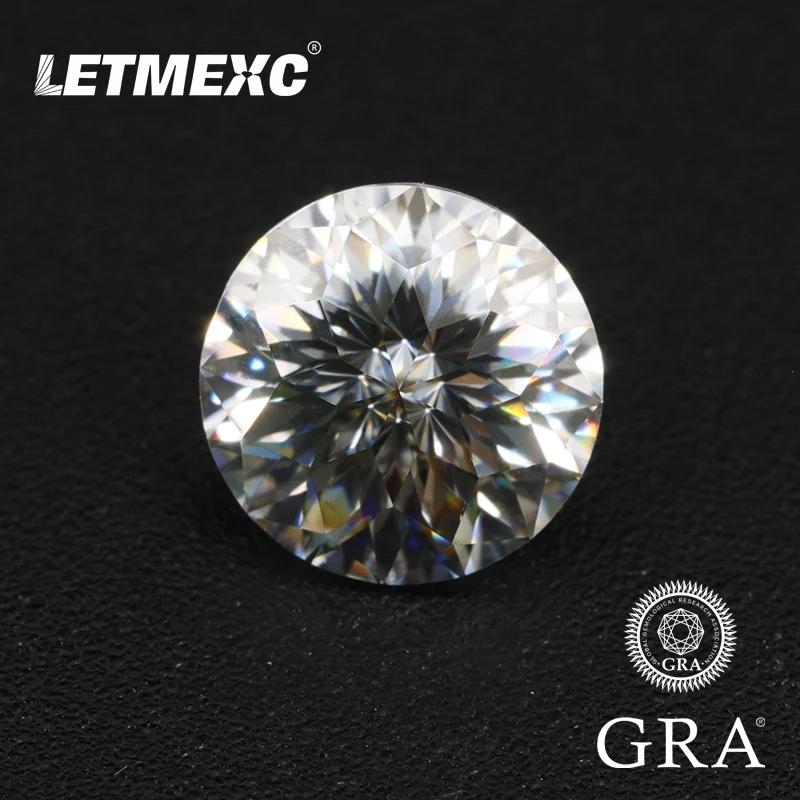 

Letmexc Emperor Cut Moissanite Diamond Loose Gemstone VVS1 D Colorless Round Pass Diamond Tester with GRA Report