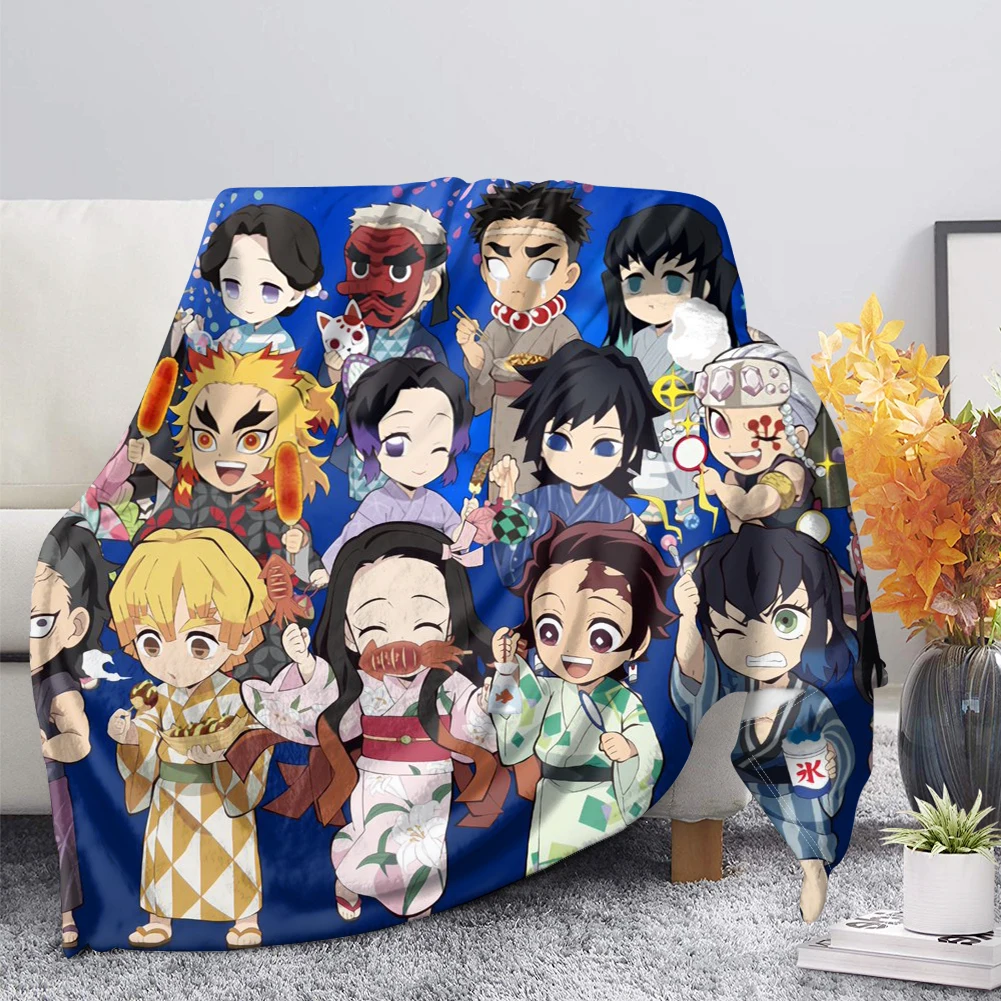 

Флисовые одеяла с 3D рисунком из аниме «No Yaib», Slayer демонов, киметсу, тонкое искусственное кресло, постельное белье для взрослых и детей