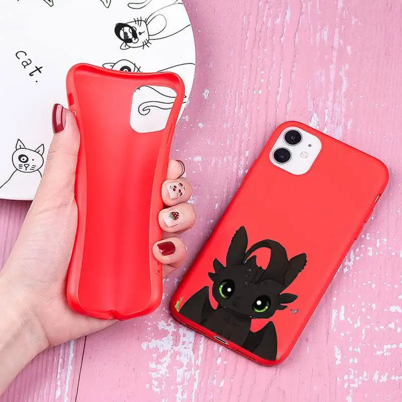 

Toothless How To Train Phone Cases For Iphone 6 6s 7 8 Plus XR X XS XSmax 11 12 Pro Mini Max Candy Red Silicone Cover