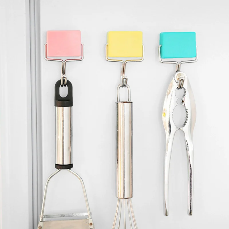 Супермощный Железный крючок для холодильника бесшовного крепления Магнитный