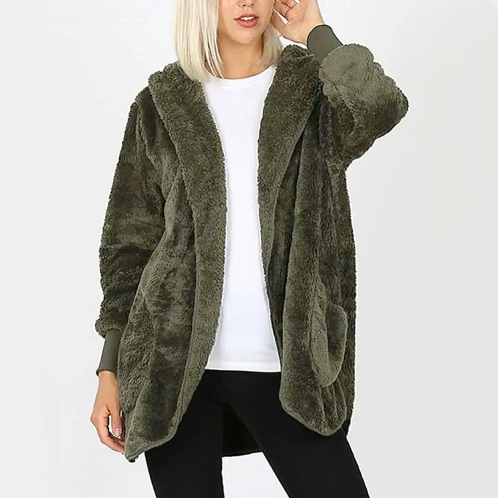 

Plush Coat Women Autumn Winter Solid Casual Hoodie Teddy Coat Manteau Fourrure Femme Peluche Abrigo De Felpa Pelliccia Donna