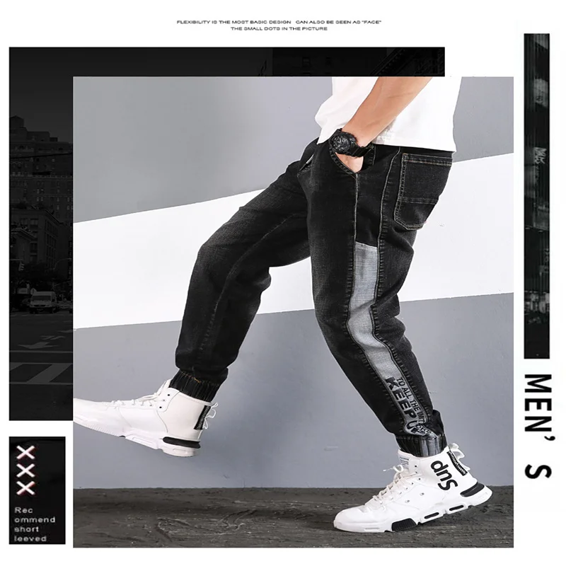 

Men's Trousers European Large Size popular logo Washed Jeans Closed Trousers MSummer 2021 Men's Jeansen's Fit Small Leg Trousers