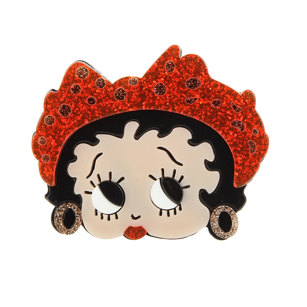 Модные Акриловые Броши с блестками для маленькой девочки женщин милая