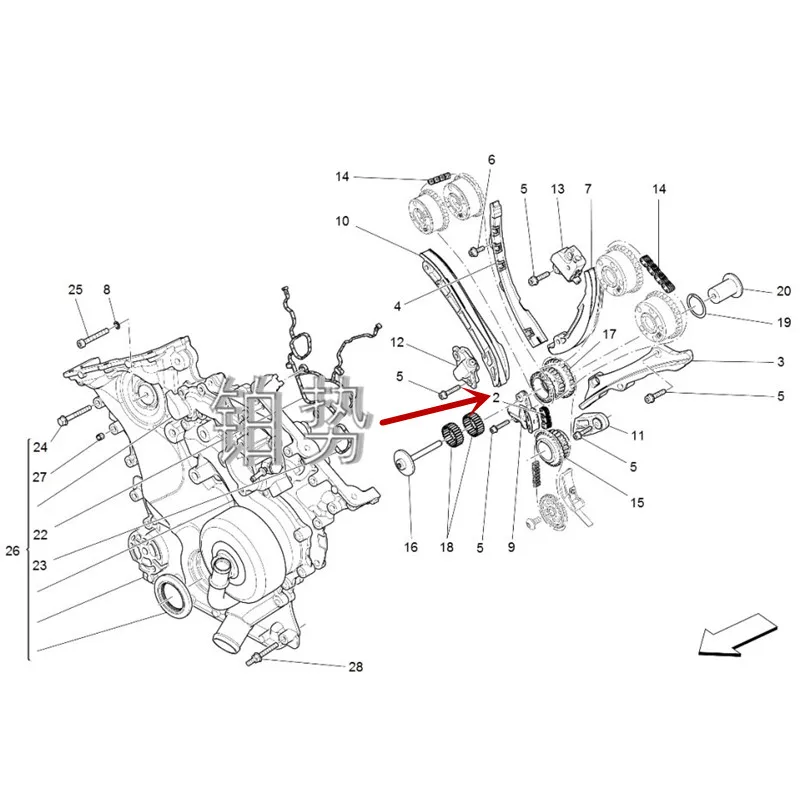 

Engine water pump 2014-Mas era tiQ uat tro por teG hib liL eva nte 3.0T Coolant mechanical pump High pressure water pump