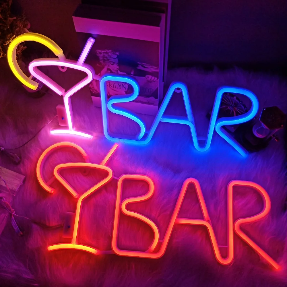 Цветная светодиодная неоновая вывеска праздничная лампа с пультом