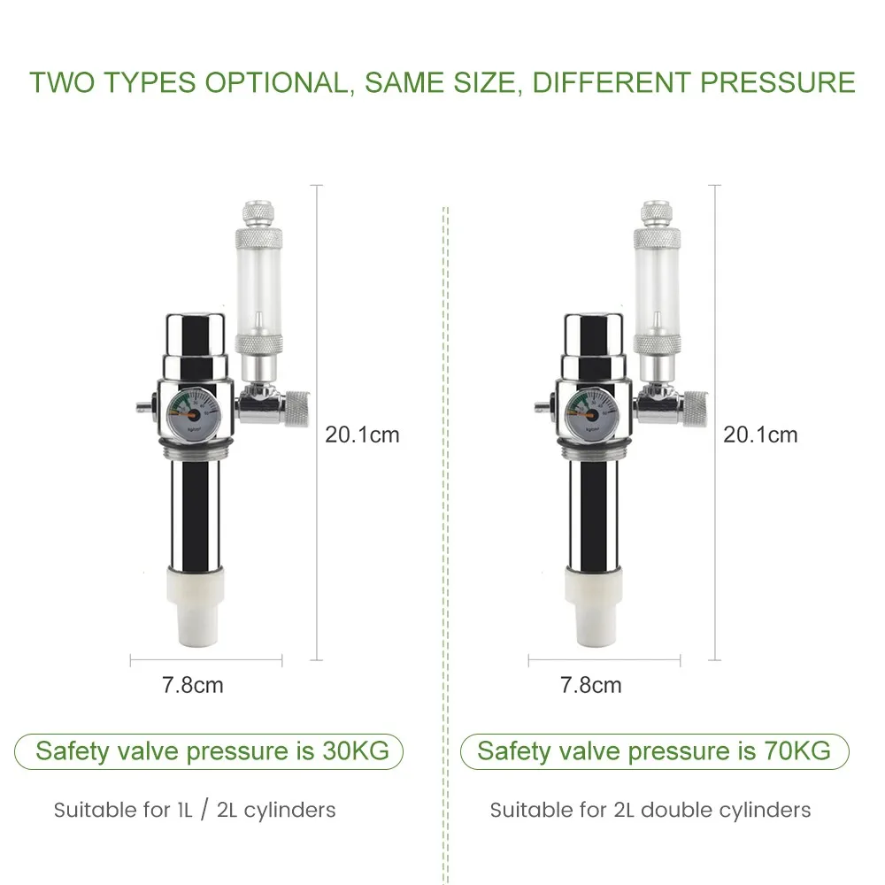 

Pressure Reducing Valve+Bubble Counter for 2L Double Stainless Steel Bottle Aquarium CO2 Generator System
