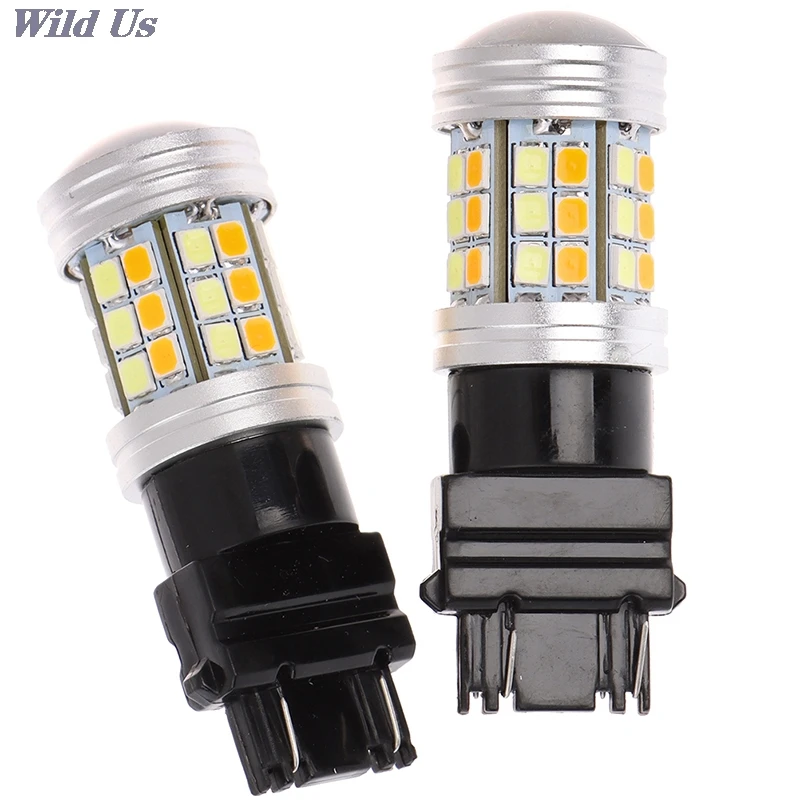 2pcs 12V DC 5W Led Bulb DRL 3157-2835-45SMD Auto Lamp Dual Color T25 3157 LED Turn Signal Light | Автомобили и мотоциклы