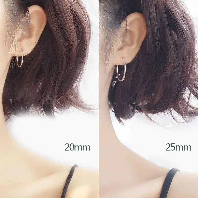 Минималистичные 925 пробы серебряные большие серьги кольца для женщин женские