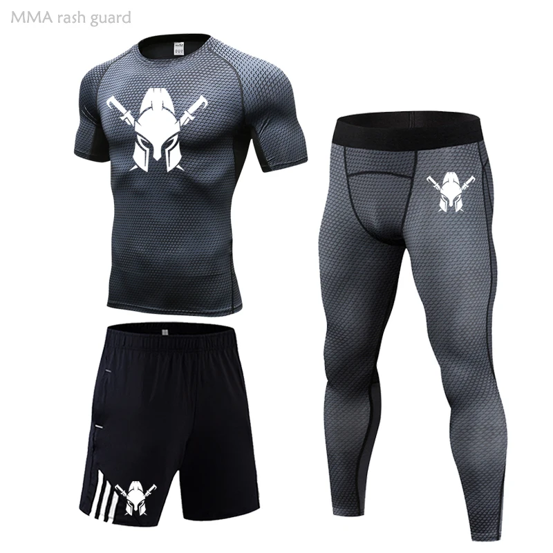 Набор для бега Мужская короткая рубашка спортивная одежда спортивные Леггинсы