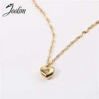 joolim pvd plated heart pendant necklace stainless steel necklace tarnish free jewelry wholesale