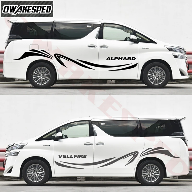 

НАКЛЕЙКА НА ВЕСЬ кузов автомобиля для-Toyota Alphard Vellfire TRD MVP, гоночные спортивные полосы, боковой декор для автомобиля, виниловые наклейки