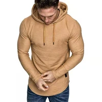 2020 men running hoodies fashion autumn winter casual top lightweight long sleeve pullover hooded sweatshirt solid color t shirt