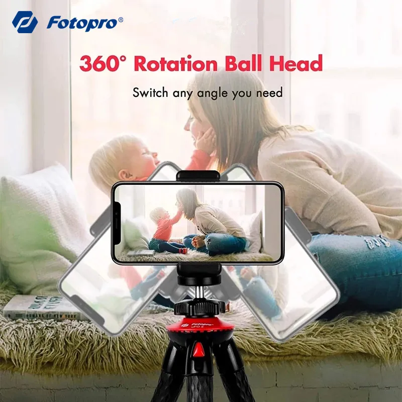 Fotopro Flexible Tripod for Phone with Bluetooth Waterproof Camera Tripod for GoPro Travel Tripod for Smartphone VKontakte Video
