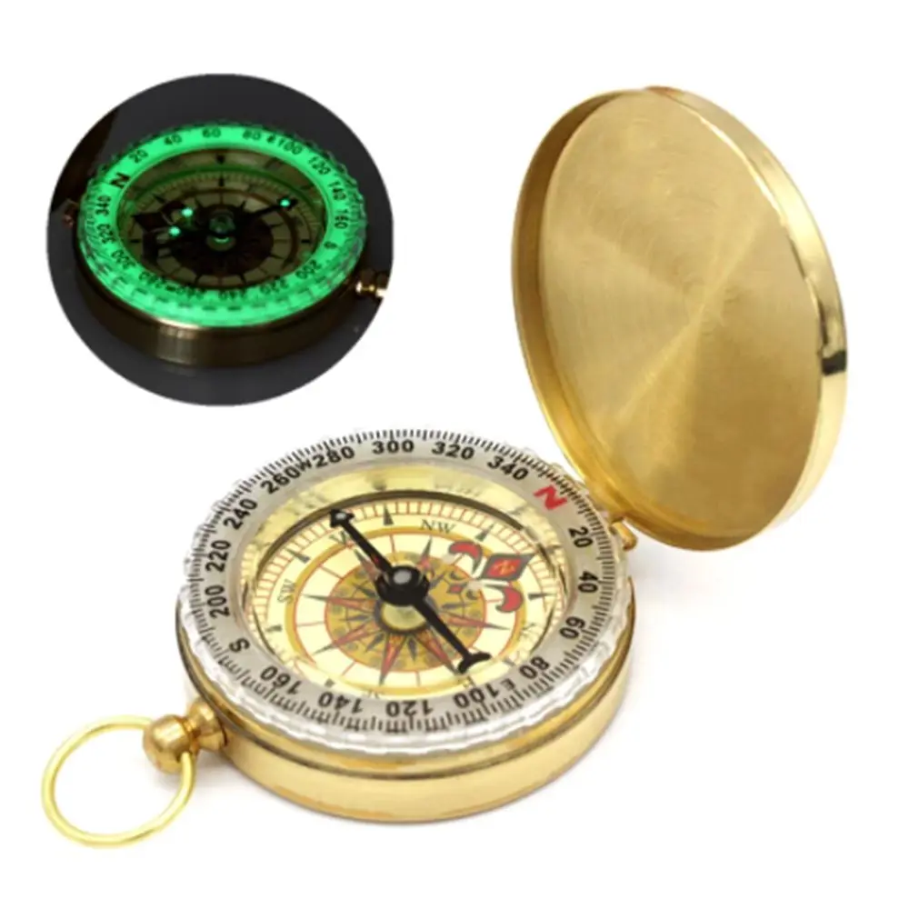 

Copper Products For Outdoor Use Show Off Portable Navigation Compass Luminous Golden