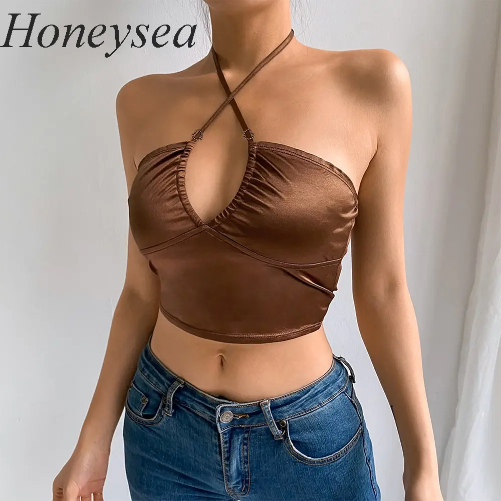 Unif корсет Y2k кроп топы с цветочным принтом сексуальное Ретро майки летние топики