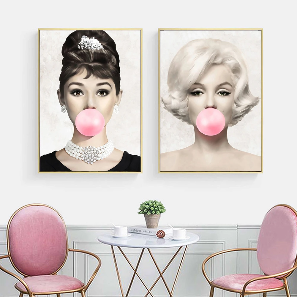 Настенная Картина на холсте в скандинавском стиле привлекательная женщина