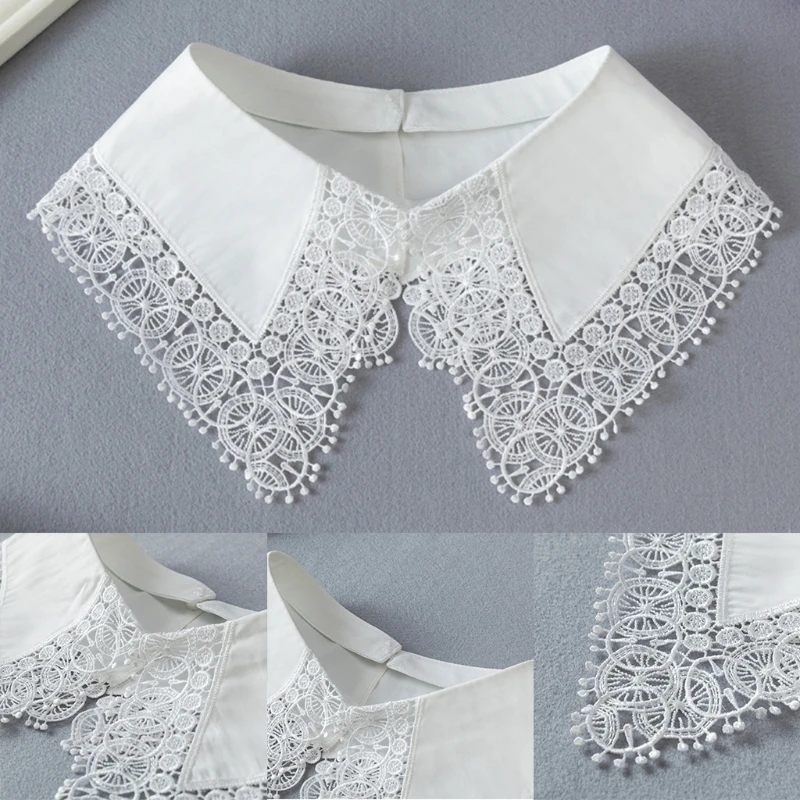 

2021 New Hollowed Out Lace False Shirt Collar Fashion Detachable Fake Collar Adult Women Lady Style Choker Necklace All Seasons