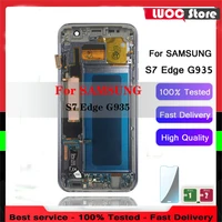 5 5 for samsung galaxy s7 edge g935 g935f super amoled lcd touch screen digitizer for s7 edge g935f display with frame instock
