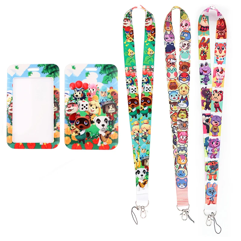 

24pcs/lot MD895 DMLSKY Cartoon Animal Print Lanyard for Neck Strap lanyard card ID Holder Keychain Holder DIY Hang Rope Keyring