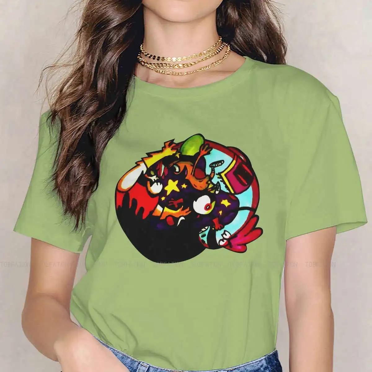 

Ordinary Printing 4XL TShirts Wander Over Yonder Comic Adventure Animation Female Harajuku Pure T Shirt Round Neck Big Size