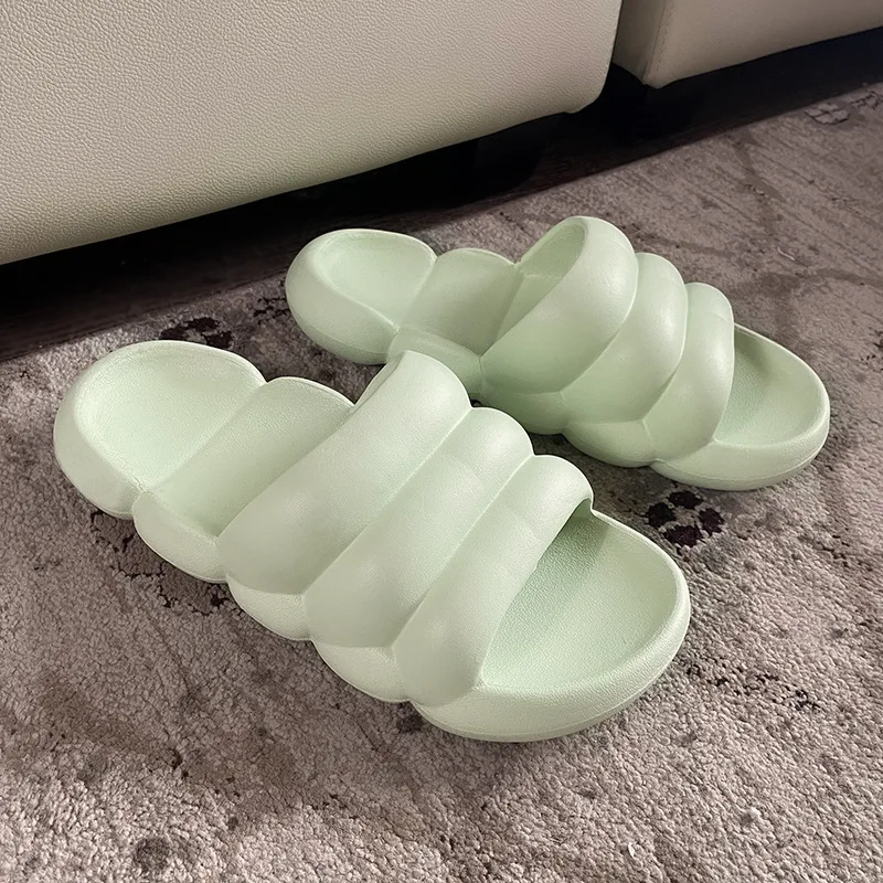 2021New Thicker EVA Couple Style Thick Sole Soft Indoor Slippers Men Women Anti-slip Sandals Summer Bathroom Bath Platform Shoes