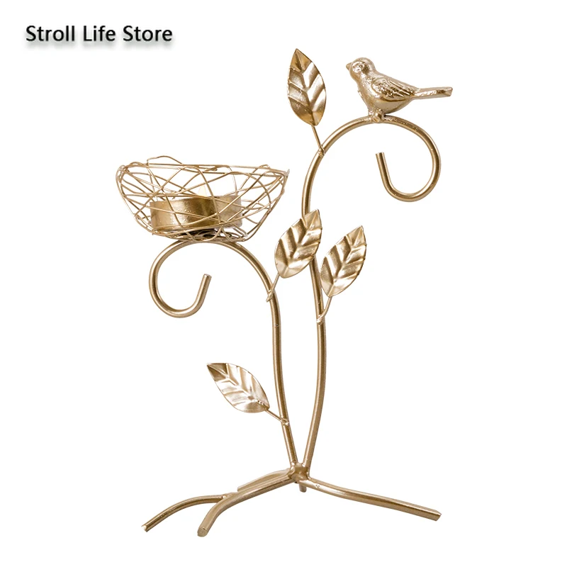 Роскошный подсвечник в скандинавском стиле Ins металлический золотой креативный