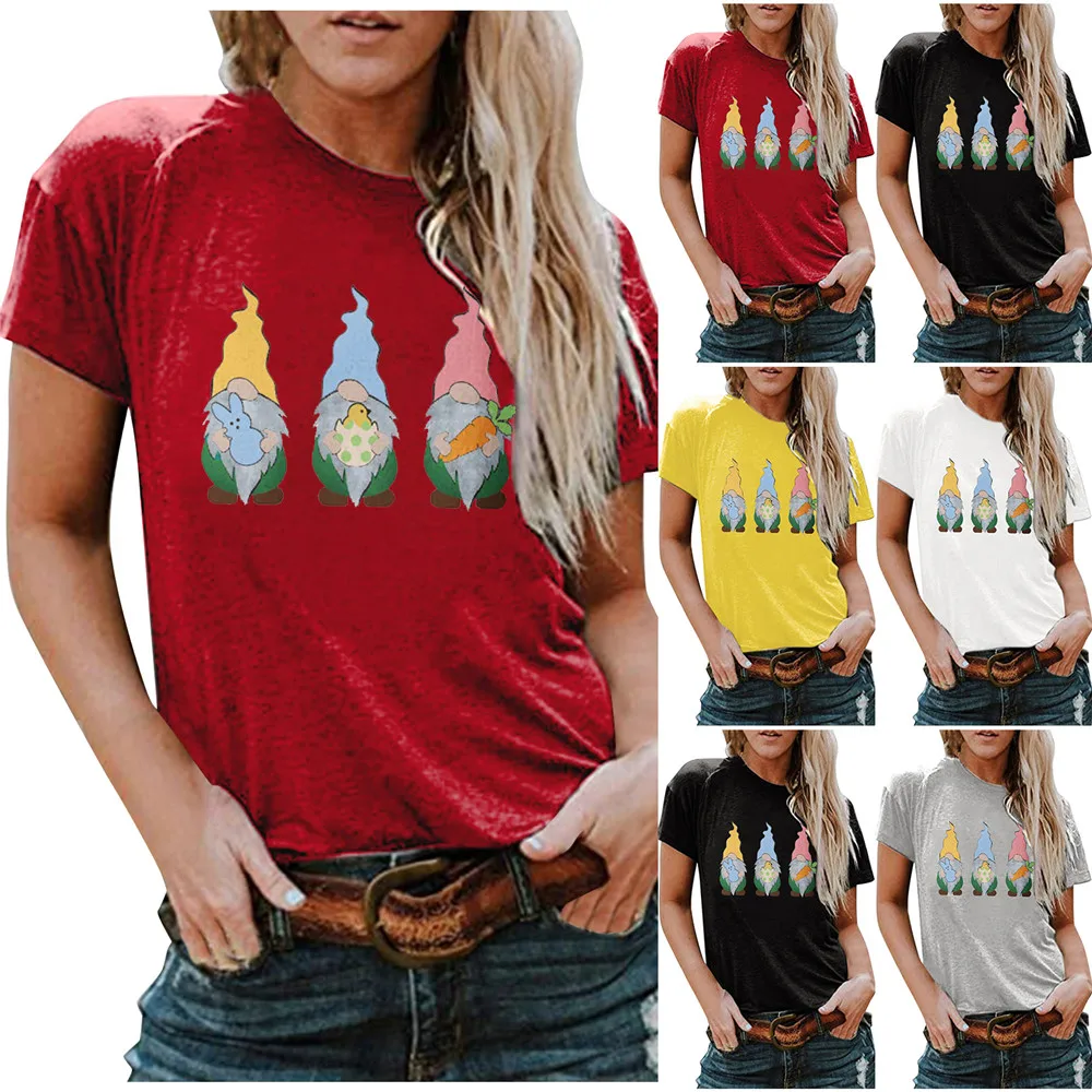 

Women's Printed Shirt T-shirt Short-sleeved Casual T-shirt Top Easter