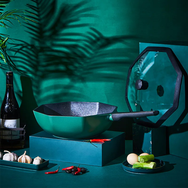 

German Quality Octagonal Non-stick Pan Smoke-free Non-stick Wok Saucepan Universal Non-slip Heat-resistant Fashion