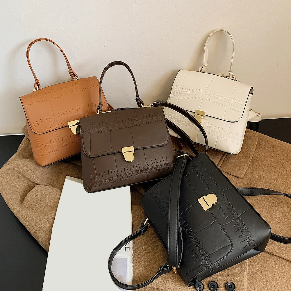 

Fashion Women Crossbody Bag Alligator Pattern Flap PU Leather Shoulder Handbag Autumn Female Solid Colour Casual Street Clutch