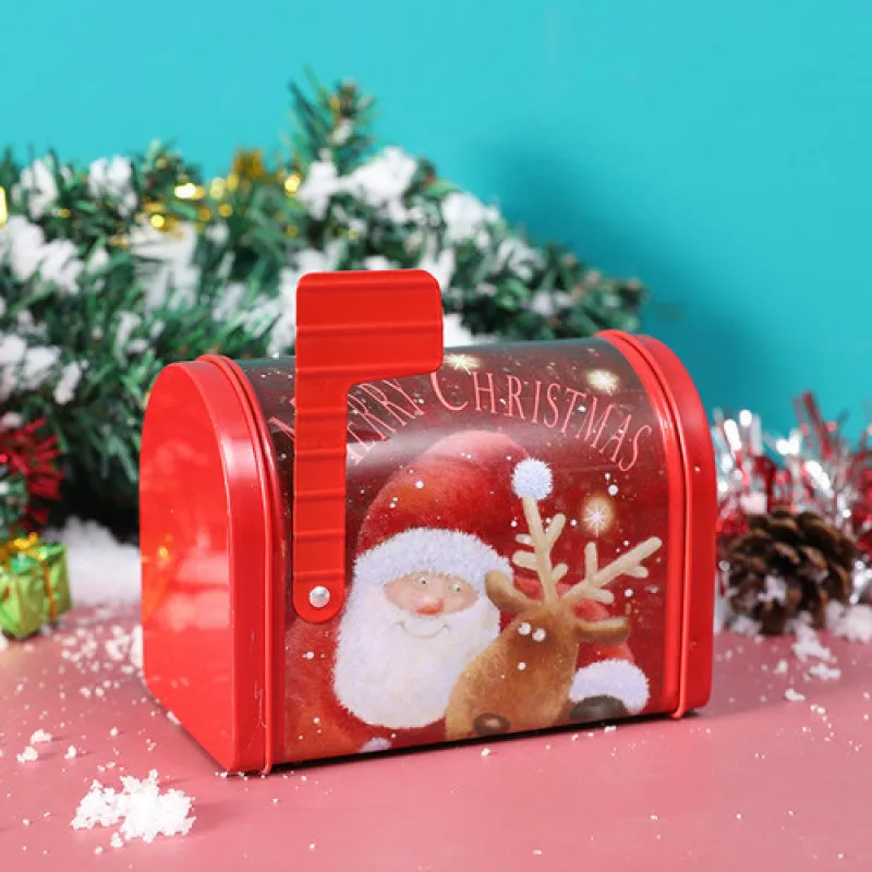 

Kids Christmas Gift Box Santa Claus Craft Iron Storage Organizer Christmas Decorations Paper Box