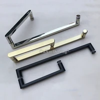 1pcs chromematt blackbrushed gold stainless steel bathroom handle l type shower room glass door handle c c425225mm jf1251