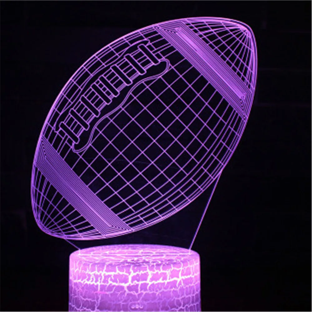 

Акриловая Настольная 3D лампа, светодиодный ночник с питанием от USB, 16 цветов, сенсорное управление, футбольный визуальный свет, детские пода...