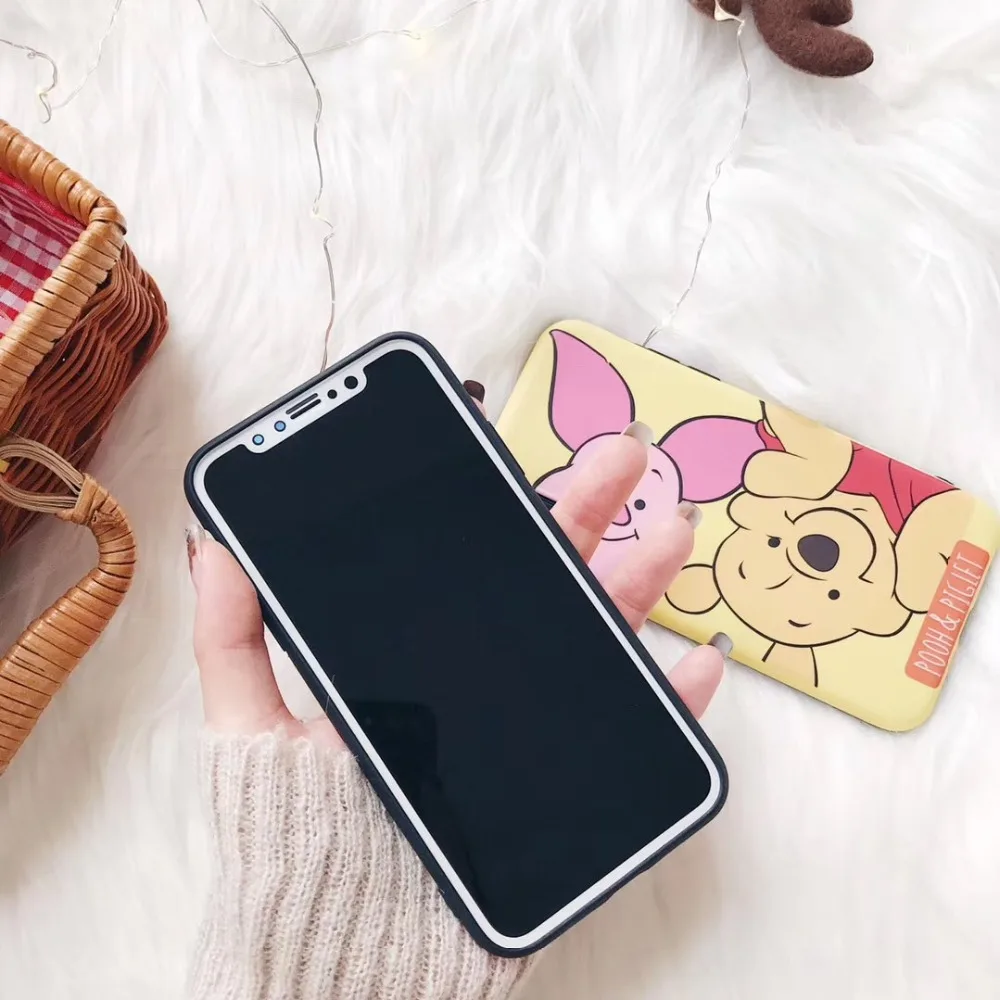 Милый чехол для телефона с медведем Дейзи Дак для iPhone X XS MAX XR 8 7 Plus 6 6s Plus 11 Pro Max мультяшный мягкий чехол с Винни поросенком Funda