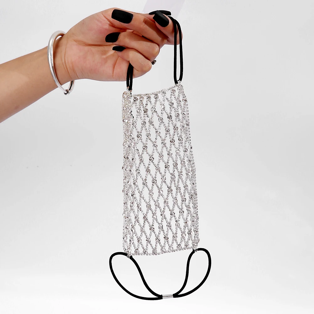 2020 модная маска Стразы в форме сердца ювелирная вуаль для женщин с украшением из