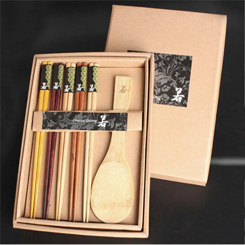 Многоразовые палочки для еды в японском и корейском стиле набор из 5 пар ложки
